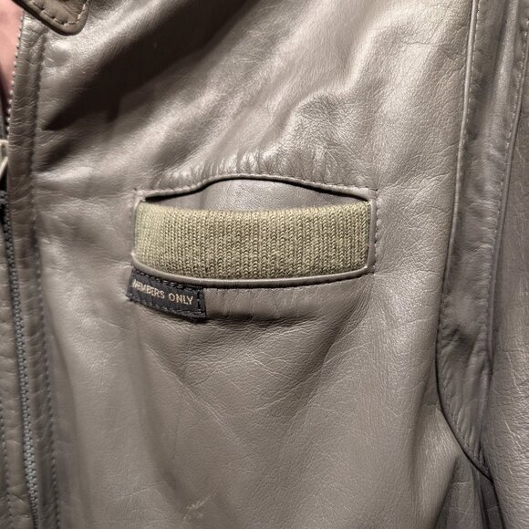 Members Only Leather Iconic Bomber Jacket Vintage Full Zip Size 40 - Picture 5 of 15